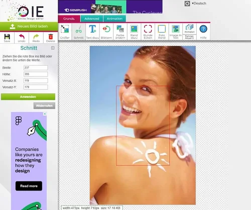 Online Image Editor UI